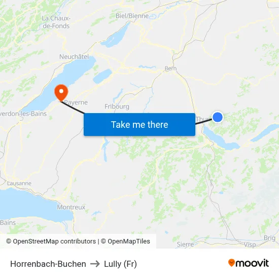 Horrenbach-Buchen to Lully (Fr) map