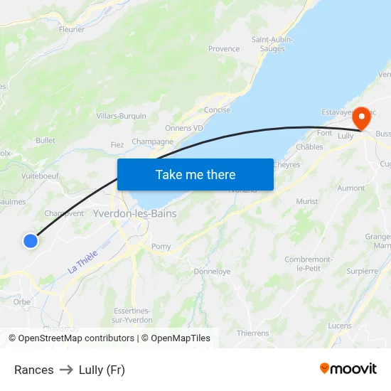 Rances to Lully (Fr) map