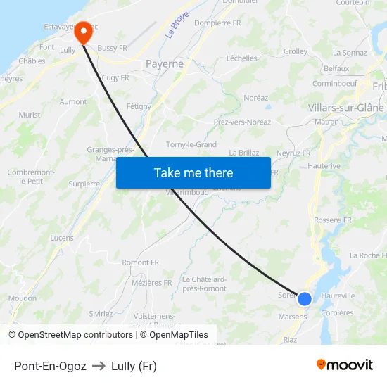 Pont-En-Ogoz to Lully (Fr) map