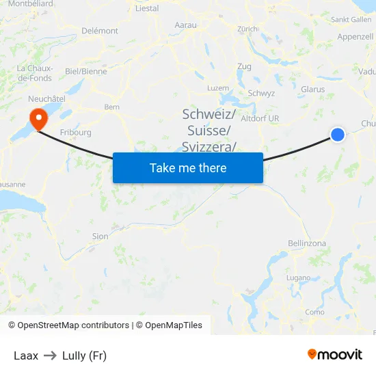 Laax to Lully (Fr) map