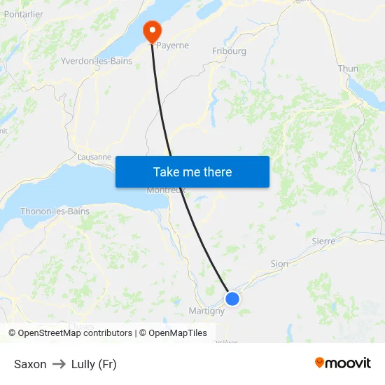 Saxon to Lully (Fr) map