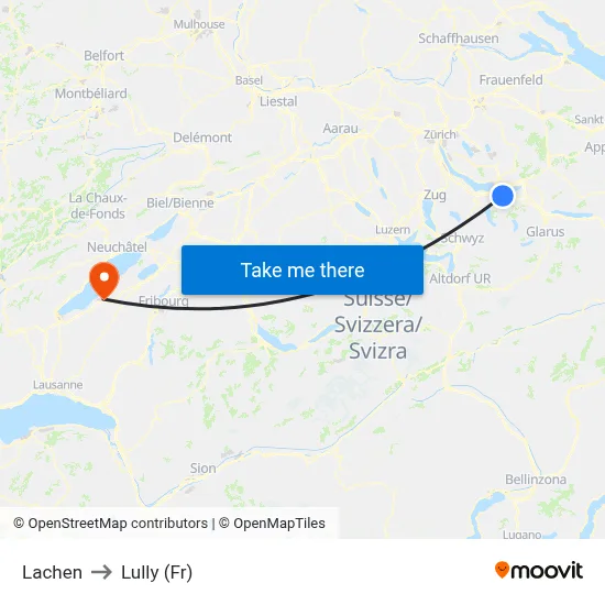Lachen to Lully (Fr) map