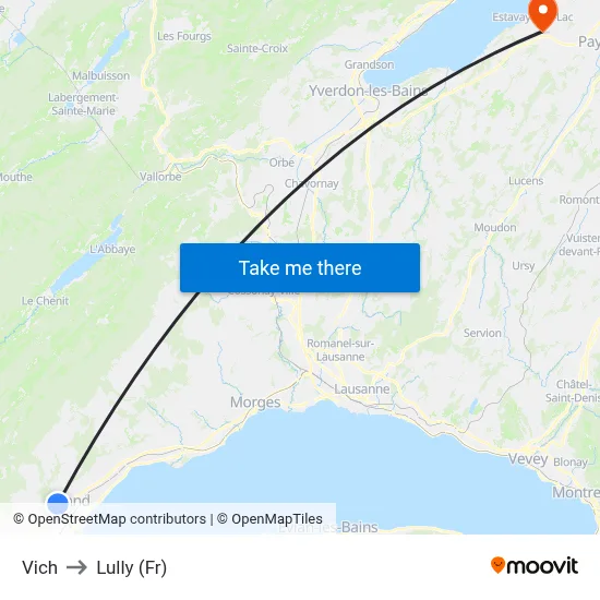 Vich to Lully (Fr) map