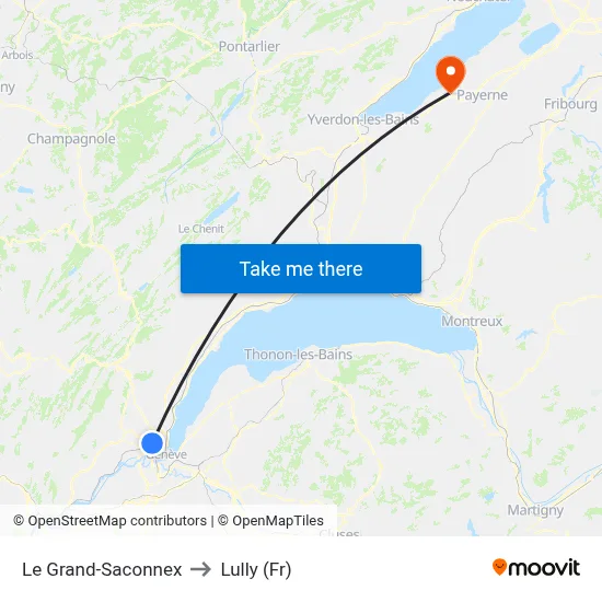 Le Grand-Saconnex to Lully (Fr) map