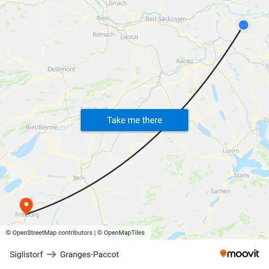 Siglistorf to Granges-Paccot map