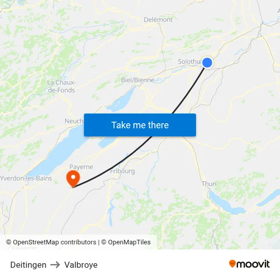 Deitingen to Valbroye map
