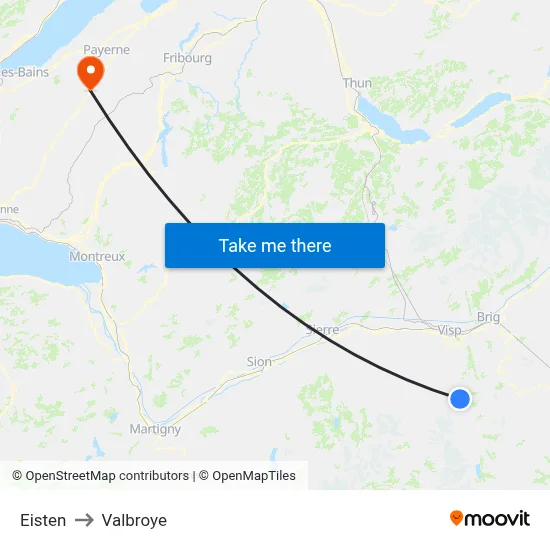 Eisten to Valbroye map