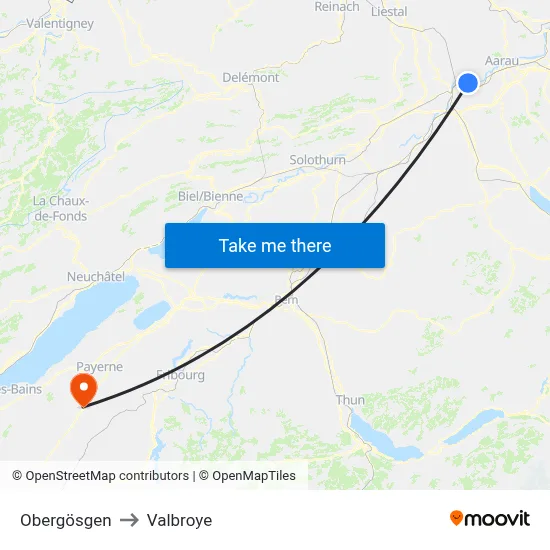 Obergösgen to Valbroye map