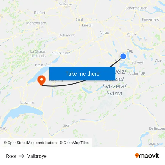 Root to Valbroye map