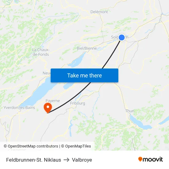 Feldbrunnen-St. Niklaus to Valbroye map
