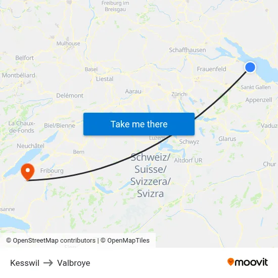 Kesswil to Valbroye map