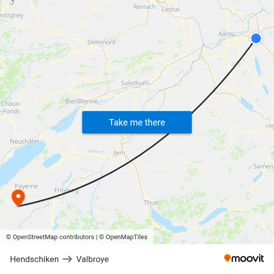 Hendschiken to Valbroye map