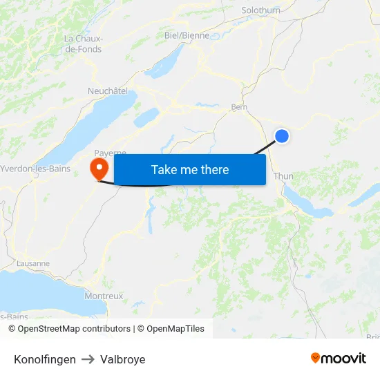 Konolfingen to Valbroye map