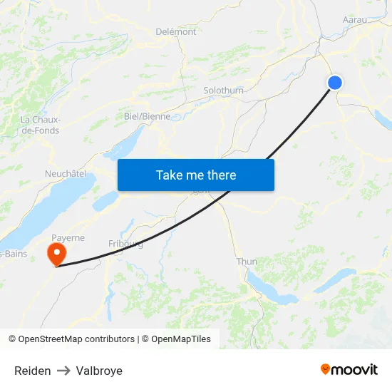 Reiden to Valbroye map