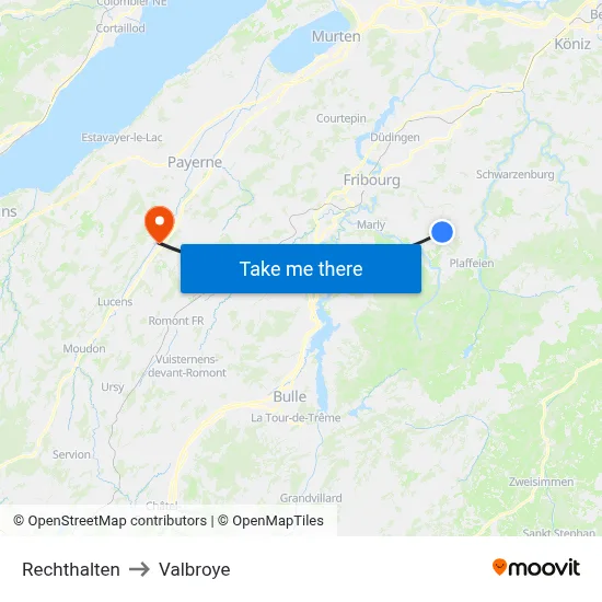 Rechthalten to Valbroye map