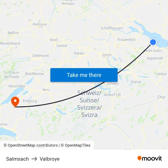 Salmsach to Valbroye map