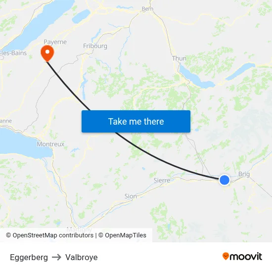 Eggerberg to Valbroye map