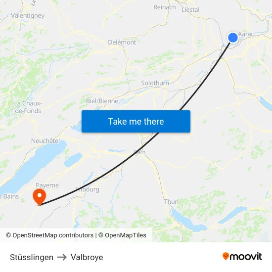 Stüsslingen to Valbroye map