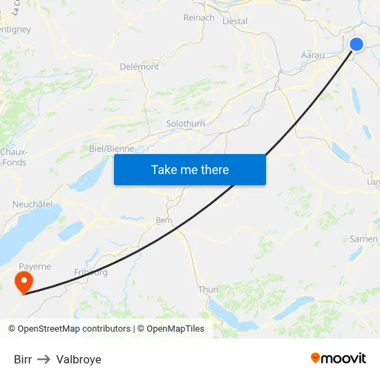 Birr to Valbroye map