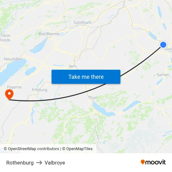 Rothenburg to Valbroye map