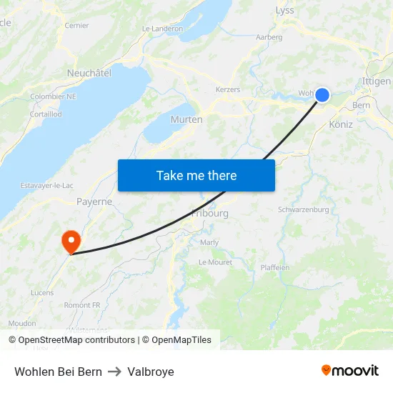 Wohlen Bei Bern to Valbroye map