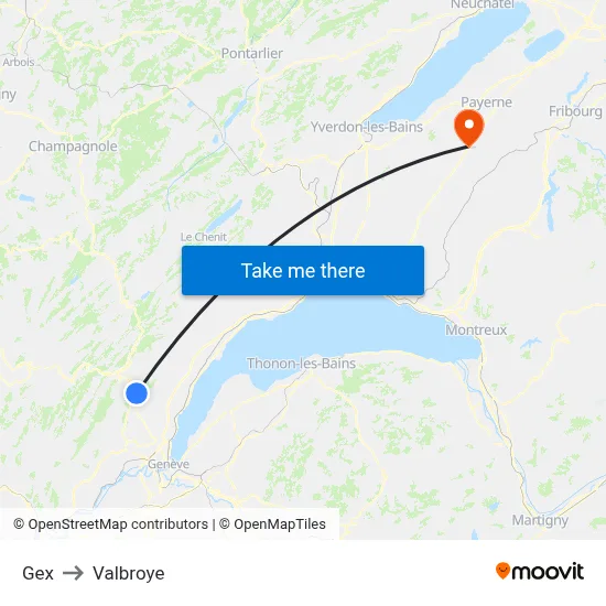 Gex to Valbroye map