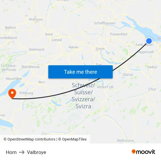 Horn to Valbroye map