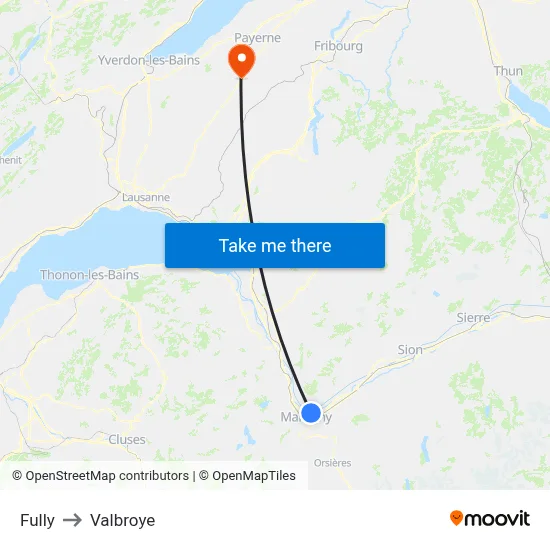 Fully to Valbroye map
