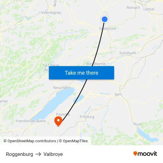 Roggenburg to Valbroye map