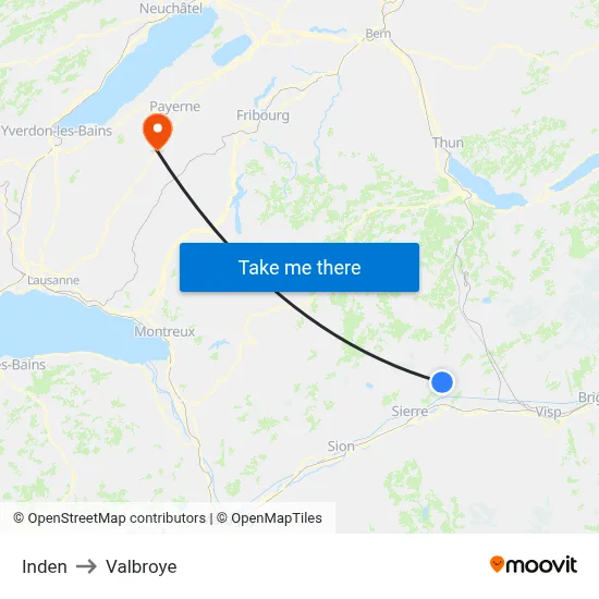 Inden to Valbroye map