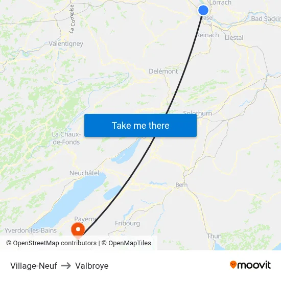 Village-Neuf to Valbroye map