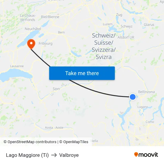 Lago Maggiore (Ti) to Valbroye map