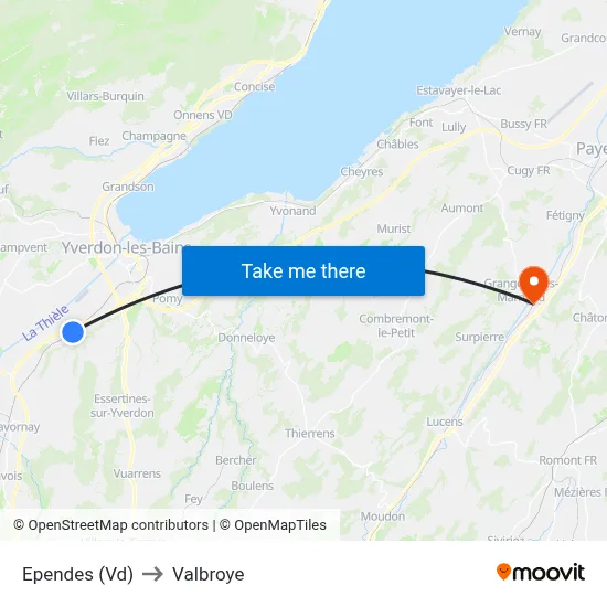Ependes (Vd) to Valbroye map