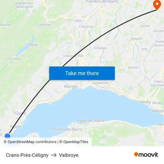 Crans-Près-Céligny to Valbroye map