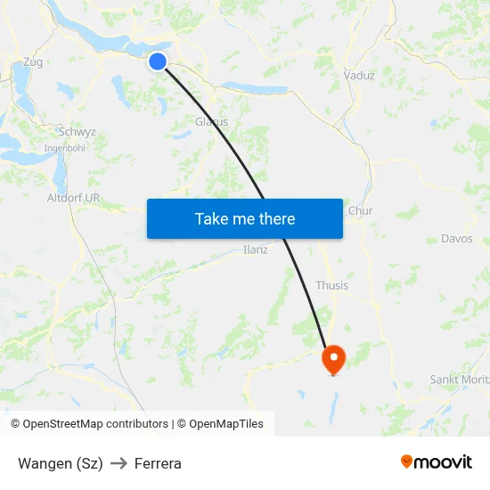 Wangen (Sz) to Ferrera map