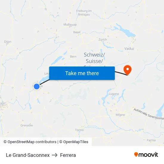 Le Grand-Saconnex to Ferrera map