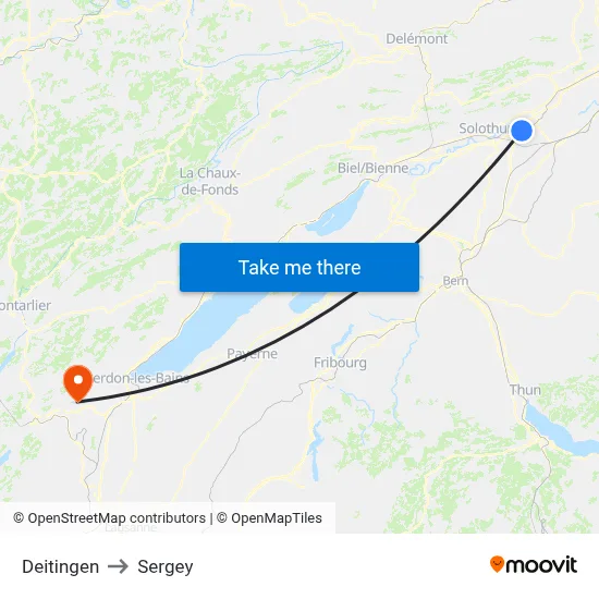 Deitingen to Sergey map