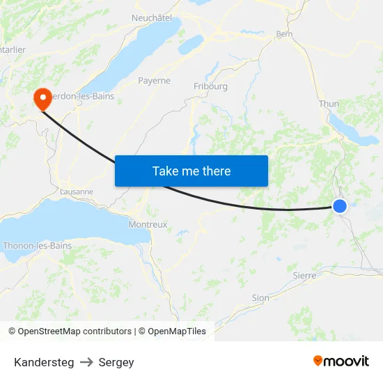 Kandersteg to Sergey map