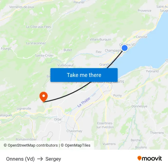 Onnens (Vd) to Sergey map