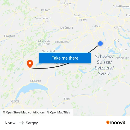 Nottwil to Sergey map