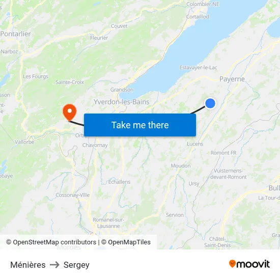 Ménières to Sergey map