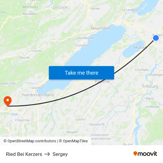 Ried Bei Kerzers to Sergey map
