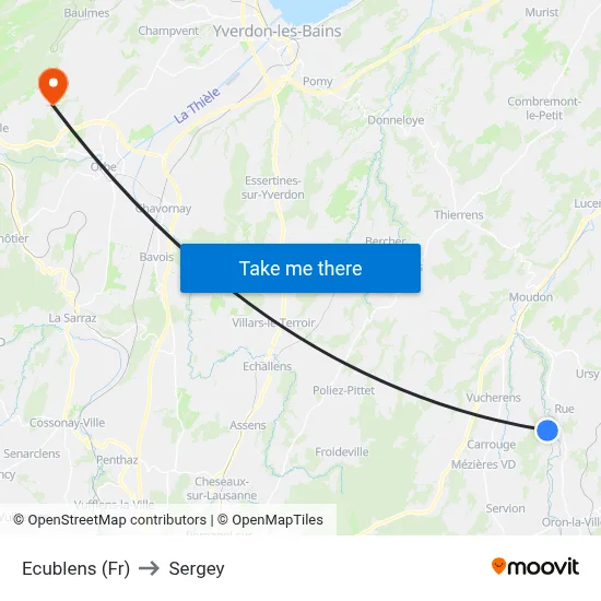 Ecublens (Fr) to Sergey map