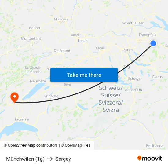 Münchwilen (Tg) to Sergey map