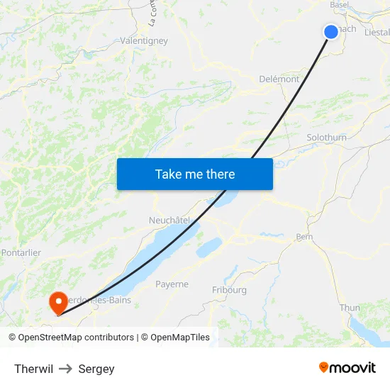 Therwil to Sergey map