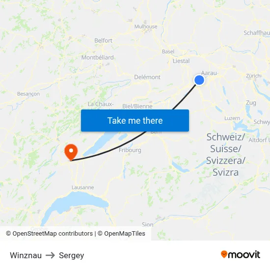 Winznau to Sergey map