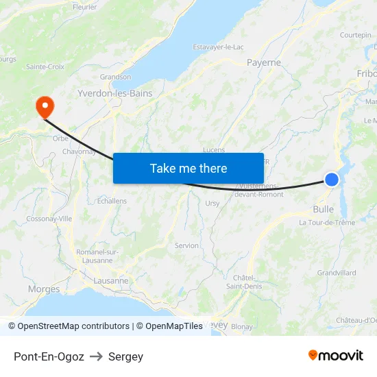 Pont-En-Ogoz to Sergey map