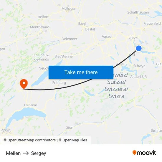 Meilen to Sergey map
