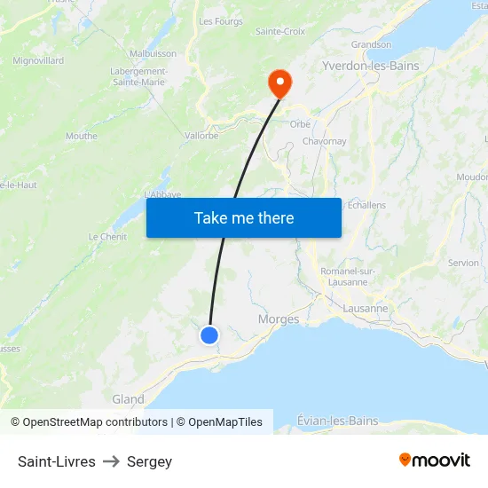 Saint-Livres to Sergey map