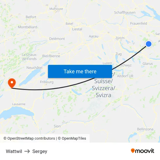 Wattwil to Sergey map